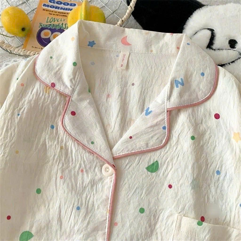 Set Pijama Ngắn Tay Chất Mây