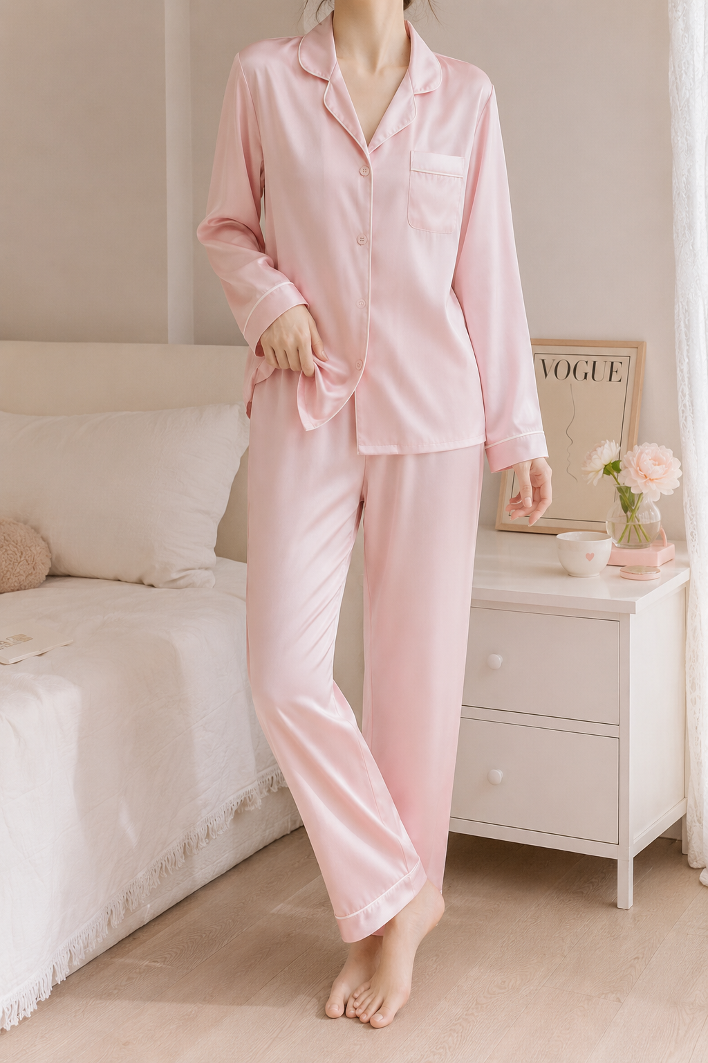 Đồ ngủ pijama lụa cao cấp 