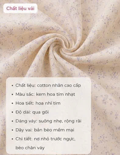 Váy Ngủ Hoa Nhí Tiểu Thư – Đồ Ngủ Nữ Nhẹ Thương | ĐỒ NGỦ NÀNG ĐIỆU - Ảnh 3